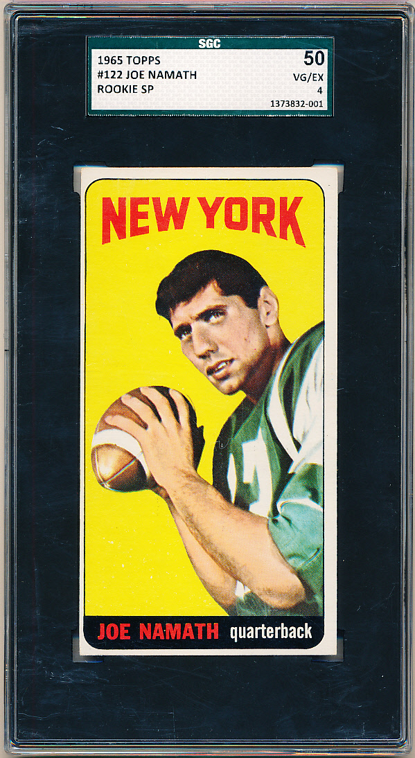 Joe Namath Football Cards, 1965 Topps Rookie