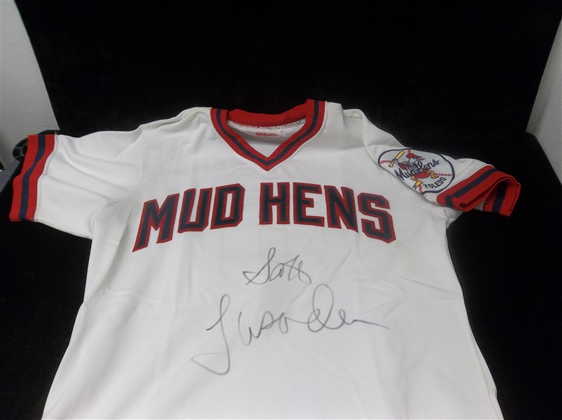 Autographed Scott Lusader 1980’s Toledo Mud Hens Wilson Size 42 Game-Worn Jersey