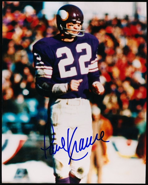 Autographed Paul Krause Minnesota Vikings NFL Color 8” x 10” Photo