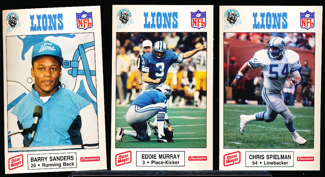 1989 Detroit Lions Police/Oscar Meyer Set of 12 Cards- 10 Sets