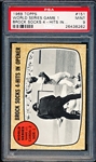 1968 Topps Baseball- #151 World Series Game 1- Brock Socks 4 Hits- PSA Mint 9