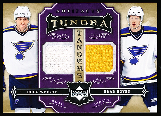 2007-08 Artifacts Hockey- “Tundra Tandems Jersey”- #TT-WB Doug Weight/ Brad Boyes, Blues