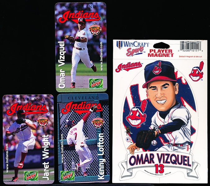 1990’s-2000’s Cleveland Indians Player Magnets- 4 Diff.