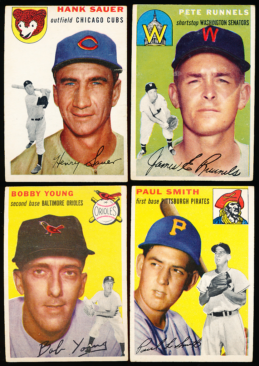 Lot Detail - 1954 Topps Baseball- 4 Diff