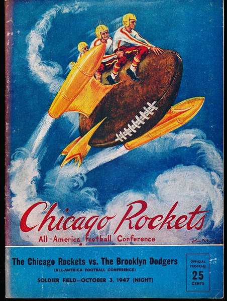 October 3, 1947 Brooklyn Dodgers @ Chicago Rockets AAFC Program