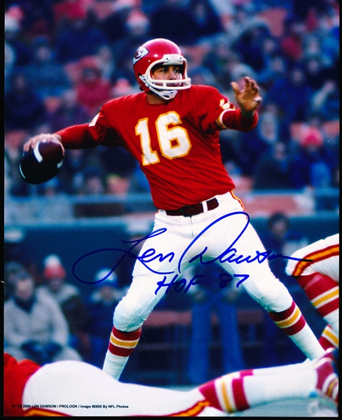 Autographed Len Dawson Kansas City Chiefs NFL Color 8” x 10” Photo