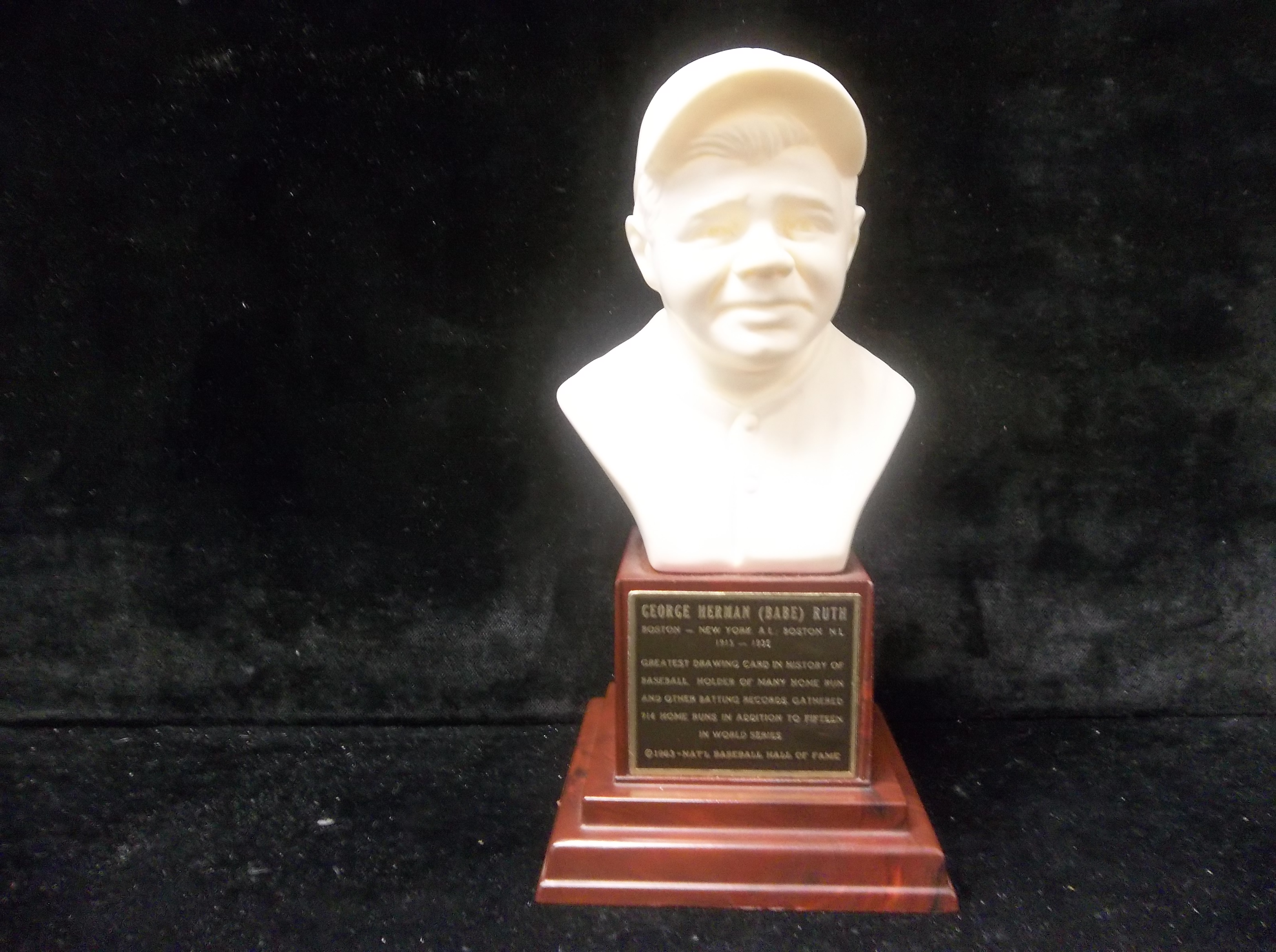 Sold at Auction: George Herman Babe Ruth 1963 Hall Of Fame Bust Statue