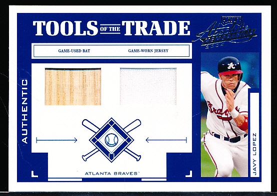 2004 Playoff Absolute Memorabilia- Tools of the Trade Combo (Bat Jersey)- #64 Javy Lopez, Braves- #16/250.