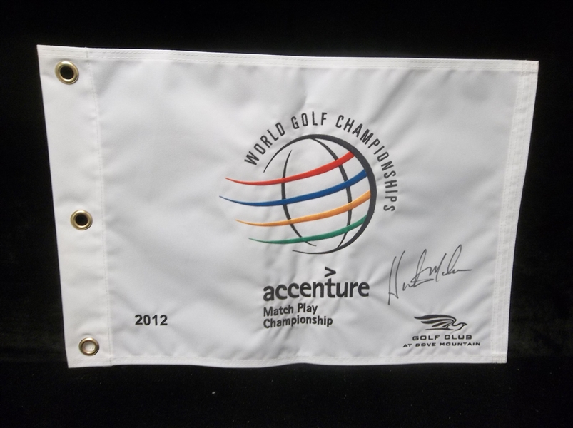 Autographed 2012 Accenture Match Play Championship 12-¾” x 19” Golf Flag- Signed by Winner Hunter Mahan