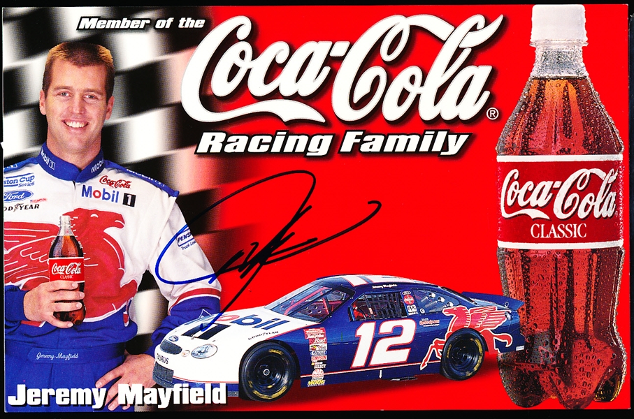 Autographed 1999 Jeremy Mayfield Coca-Cola Racing Family 5-½” x 8-½” Handout