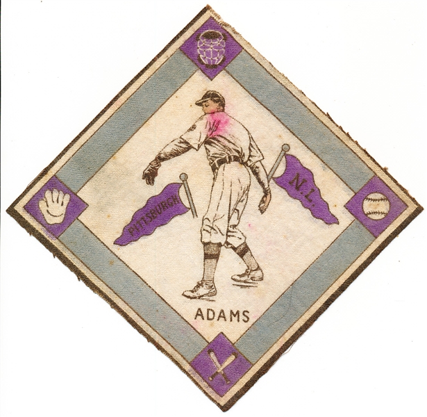 1914 B18 Baseball Blanket-Adams,Pittsburgh, NL- Purple Pennants Version