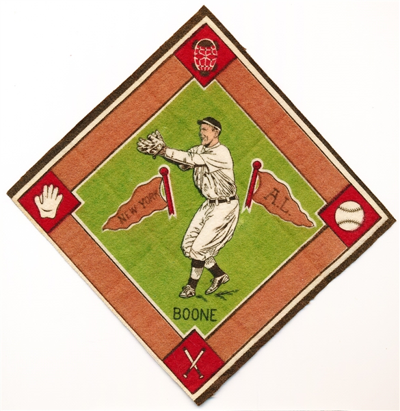 1914 B18 Baseball Blanket- Boone, NY AL- Green Infield Version
