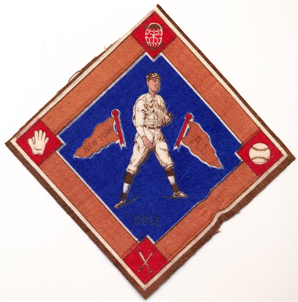 1914 B18 Baseball Blanket- Cole, N.Y. AL- Blue Infield Version