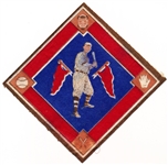 1914 B18 Baseball Blanket- Cutshaw, Brooklyn NL- Blue Infield Version