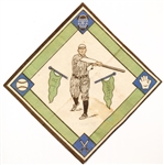 1914 B18 Baseball Blanket- Demmitt, Detroit AL- White Infield Version