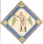 1914 B18 Baseball Blanket- Griffith, Boston NL- White Infield/ Light Green Pennants Version