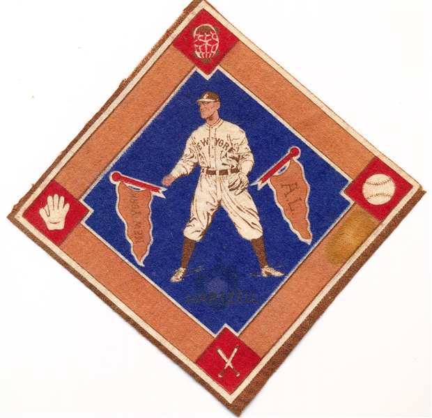 1914 B18 Baseball Blanket- Roy Hartzell, New York A.L.- Blue Infield Version