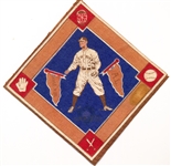 1914 B18 Baseball Blanket- Roy Hartzell, New York A.L.- Blue Infield Version