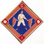1914 B18 Baseball Blanket- Roy Hartzell, New York A.L.- Blue Infield Version