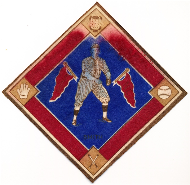 1914 B18 Baseball Blanket- Smith, Brooklyn NL- Blue Infield Version