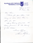 Autographed March 14, 1975 Hand-Written Harmon Killebrew Letter on Kansas City Royals Stationary