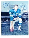 Autographed George Izo Detroit Lions NFL Color 8-½” x 11” Thin Paper Photo