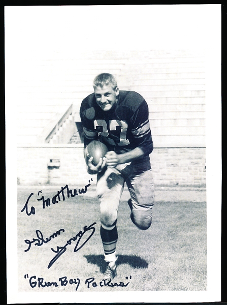 Autographed Glenn Young Green Bay Packers NFL B/W 5-½” x 7-½” Photo