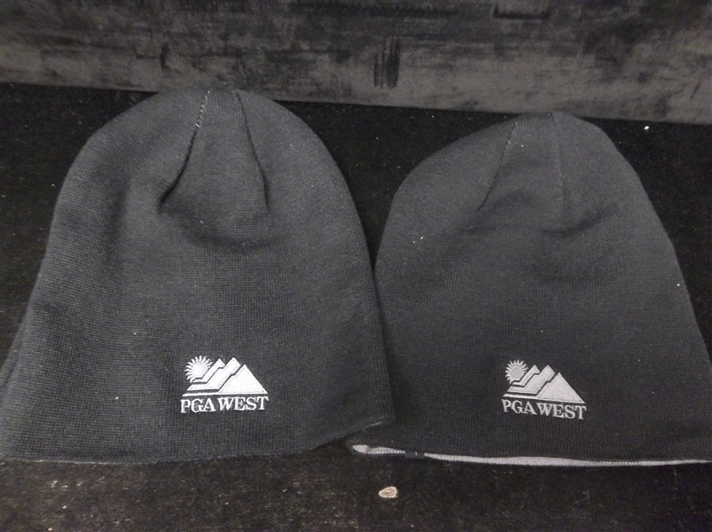 Nike PGA West Golf Course- 2 Unused Reversible Toboggan Caps