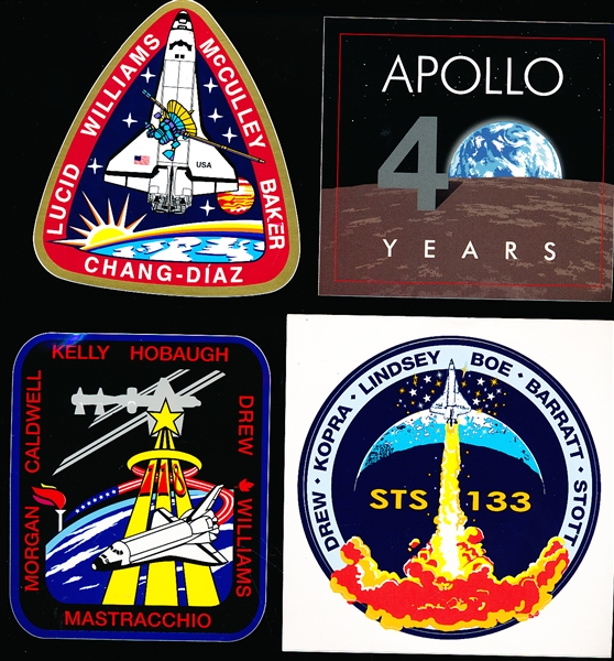 Clean-Up Lot of 10 Asst., 6 Diff. Space Shuttle/ International Space Station Program Mission Stickers
