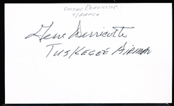 Autographed Gene Dericotte University of Michigan NCAA, Tuskegee Airman Index Card