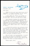 Autographed Bruce Matheson 5-½” x 8-½” Typed Letter Signed- Member of WWII “Black Sheep Squadron”