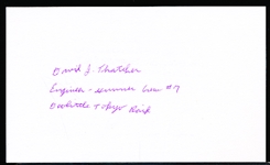 Autographed David J. Thatcher WWII Doolittle Tokyo Raid Engineer-Gunner Index Card