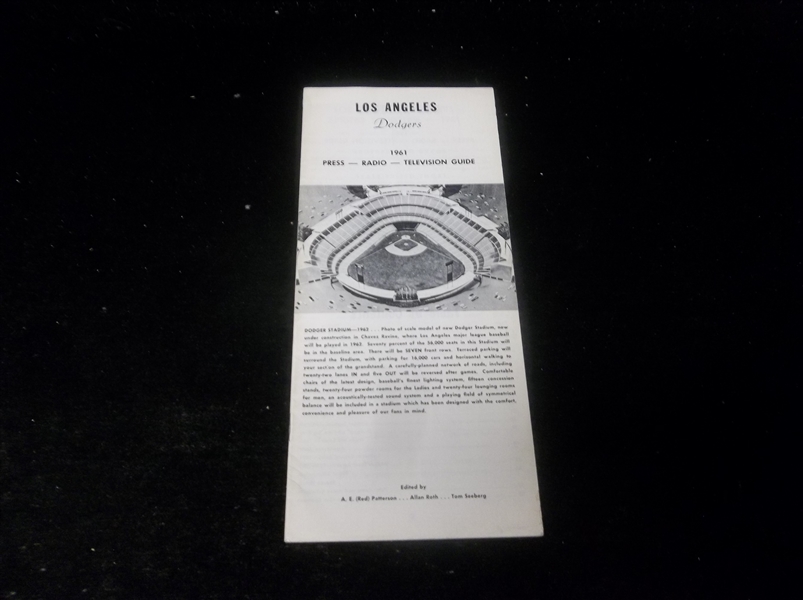 1961 Los Angeles Dodgers MLB Media Guide