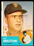 Autographed 1963 Topps Bsbl. #199 Joe Amalfitano, Giants