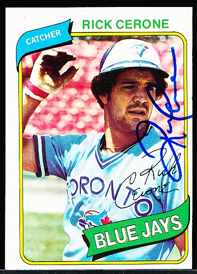 Autographed 1980 Topps Bsbl. #591 Rick Cerone, Blue Jays