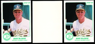 1988 Star Co. Mark McGwire Blank-Backed “Rookie Homer King” Promo Cards- 50 Cards