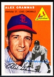 Autographed 1994 Topps 1954 Reprint Bsbl. #151 Alex Grammas, Cardinals