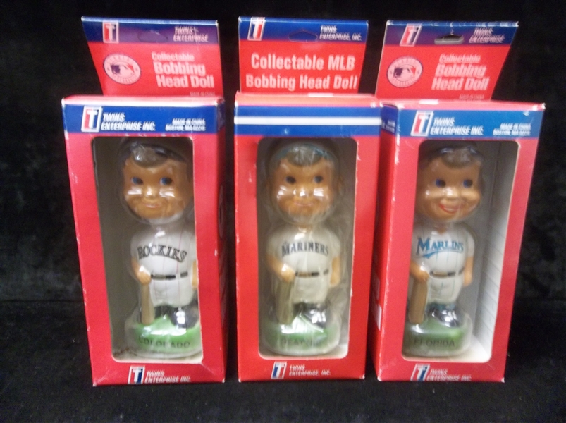 1990’s Twins Enterprise Boy-Faced Bobble Heads- 3 Diff. in Original Boxes