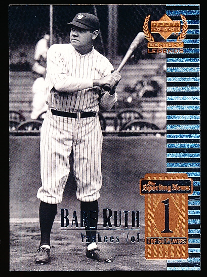 1999 Upper Deck Century Legends Bb- Sample Card- #1 Babe Ruth, Yankees