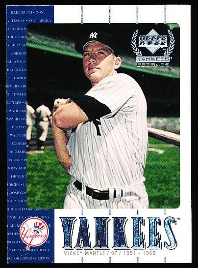 2000 Upper Deck Yankees Legends Bb- Sample Card- #NY7 Mickey Mantle