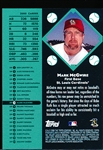 2001 Stadium Club Bb- “Diamond Pearls” Blank-Front Error? Insert- Mark McGwire, Cardinals