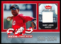 2006 Fleer Greats of the Game Bb- “Reds Greats Game-Worn”- #CIN-BL Barry Larkin, Reds