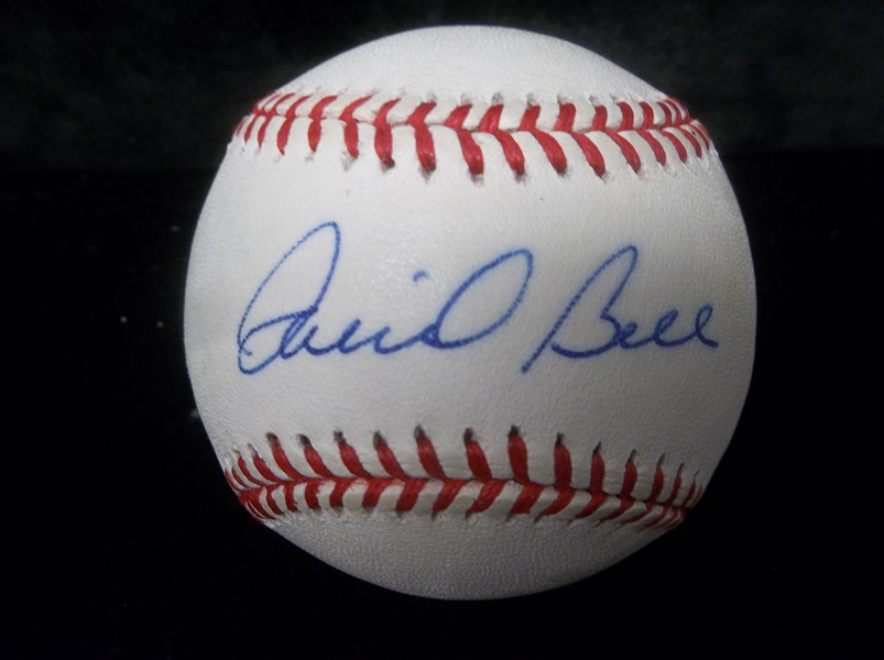 Autographed David Bell Rawlins A.L. (Budig Pres.) Baseball