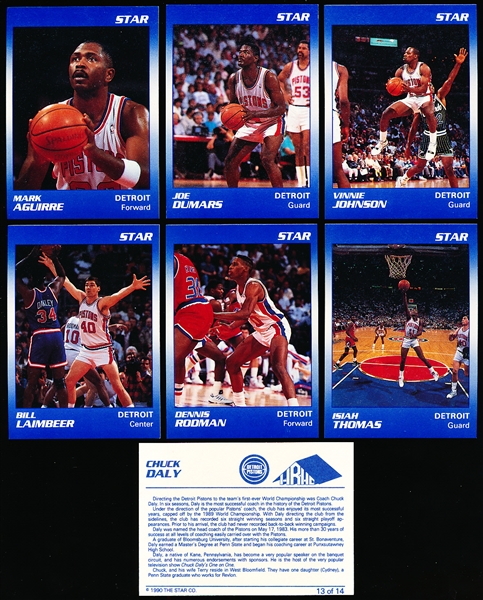 1990 Star Co. Detroit Pistons Complete Team Set of 14