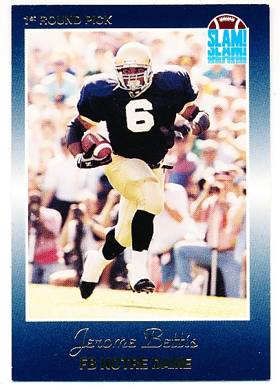 1992 Slam! Magazine- Jerome Bettis Notre Dame Promo Card