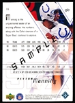 2000 SPx Football- “Sample” Card- #18 Peyton Manning, Colts