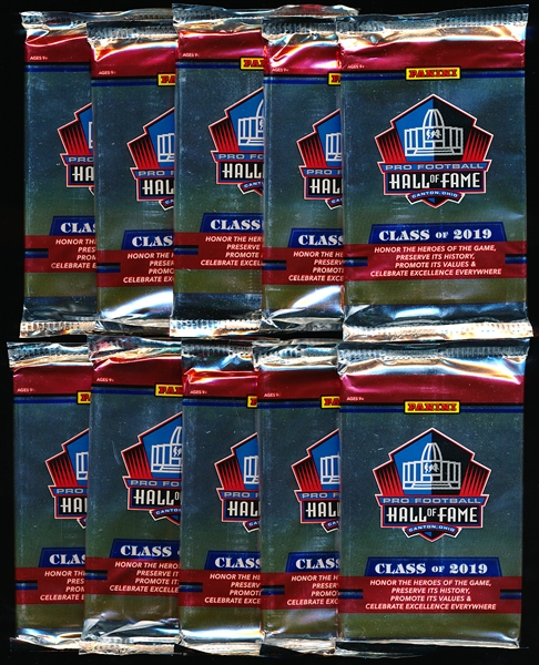 2019 Panini “Pro Football Hall of Fame Class of 2019” Unopened Pack Complete Sets- 10 Packs/Sets