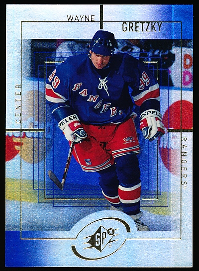 1999-00 SPx Hockey- “Sample” Card- #99 Wayne Gretzky, Rangers