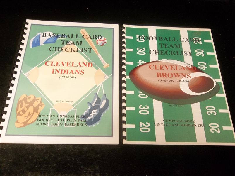 2008 Cleveland Indians & Browns “Team Checklist” Spiral Bound Books by Kurt Tolliver