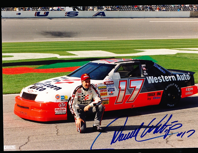 Autographed Darrell Waltrip NASCAR #17 Western Auto Car Color 8” x 11” Photo